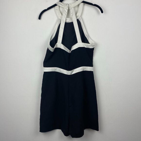 PARKER Black & White Sleeveless Strappy Shorts Romper Size Medium M - Picture 11 of 16